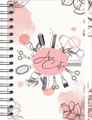 Agenda Diária Permanente Profissionais da Beleza Off Set 75g 14,8x21cm  Laminação Capa Dura Personalizada 