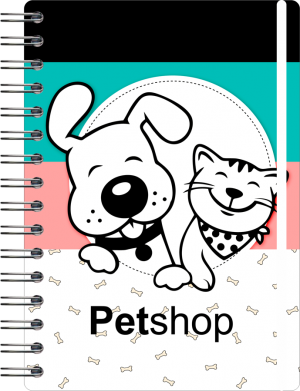 Agenda Diária do Pet Shop 2025 Off Set 75g 14,8x21cm  Laminação Capa Dura Personalizada 