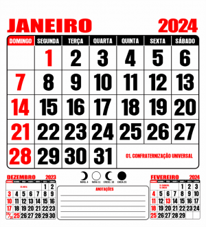 Blocos Calendários 20x22cm Folhinha Parede 2024 Off Set 75g, 20x22cm 2x0  Colado 