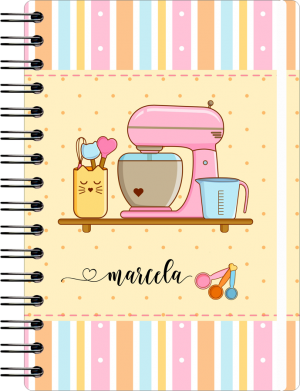 Caderno de Receitas Personalizado Off Set 75g 14,8x21cm 4x4 Laminação Capa Dura Personalizada 