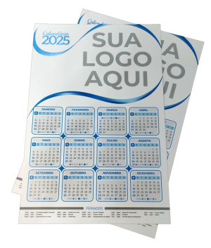 Calendário de Parede 2025 Duplex 300g 30x46cm    