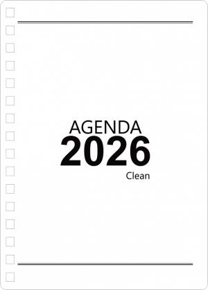 Miolo de Agenda Diária Clean 2026 Off Set 75g 14,8x21cm   Corte Reto 