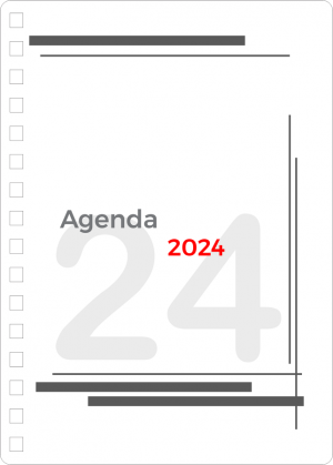 Miolo de Agenda Diária 2024 Off Set 75g 14,8x21cm 4x4  Corte Reto 