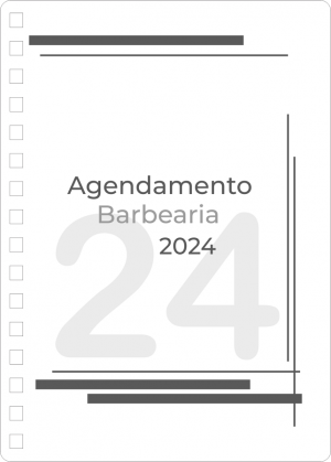 Miolo de Agenda Diária da Barbearia 2024 Off Set 75g 14,8x21cm 4x4  Corte Reto 
