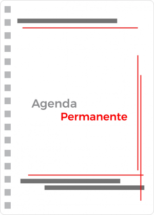 Miolo de Agenda Diária Permanente Off Set 75g 14,8x21cm 4x4  Corte Reto 