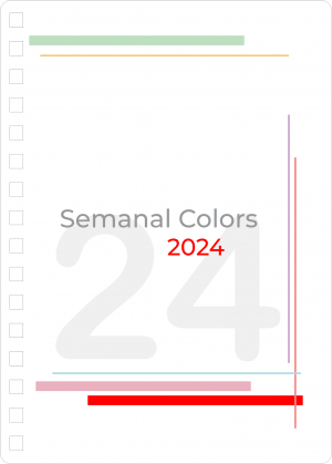 Miolo de Agenda Semanal Colors 2024 Off Set 75g 14,8x21cm 4x4  Corte Reto 