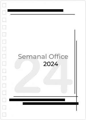 Miolo de Agenda Semanal Office 2024 Off Set 75g 14,8x21cm 4x4  Corte Reto 