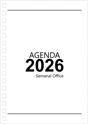 Miolo de Agenda Semanal Office 2026 Off Set 75g 14,8x21cm   Corte Reto 