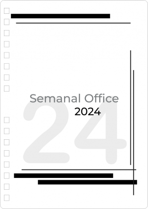 Miolo de Agenda Semanal Office 2024 Off Set 75g 17x24cm 1x1  Corte Reto 