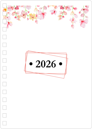 Miolo de Planner Feminino 2026 Off Set 75g 14,8x21cm 4x4  Corte Reto 