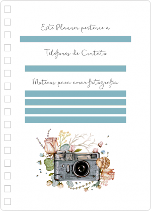 Miolo de Planner da(o) Fotógrafa(o) Off Set 75g 14,8x21cm 4x4  Corte Reto 