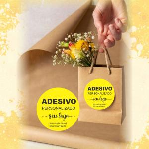 Pack 500 Adesivos Redondos 4x4cm Glossy 115g 4x4cm 4x0 Brilho Corte Redondo 