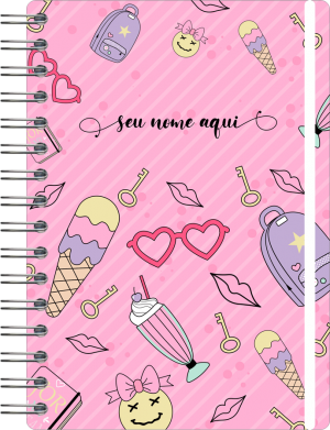 Planner Meu Querido Diário Off Set 75g 14,8x21cm  Laminação Capa Dura Personalizada 